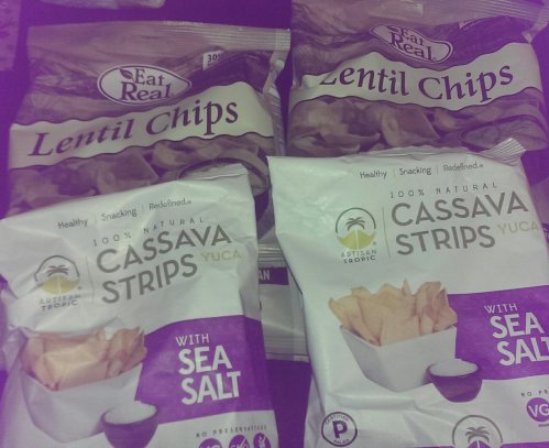 lentil chips and cassava strips